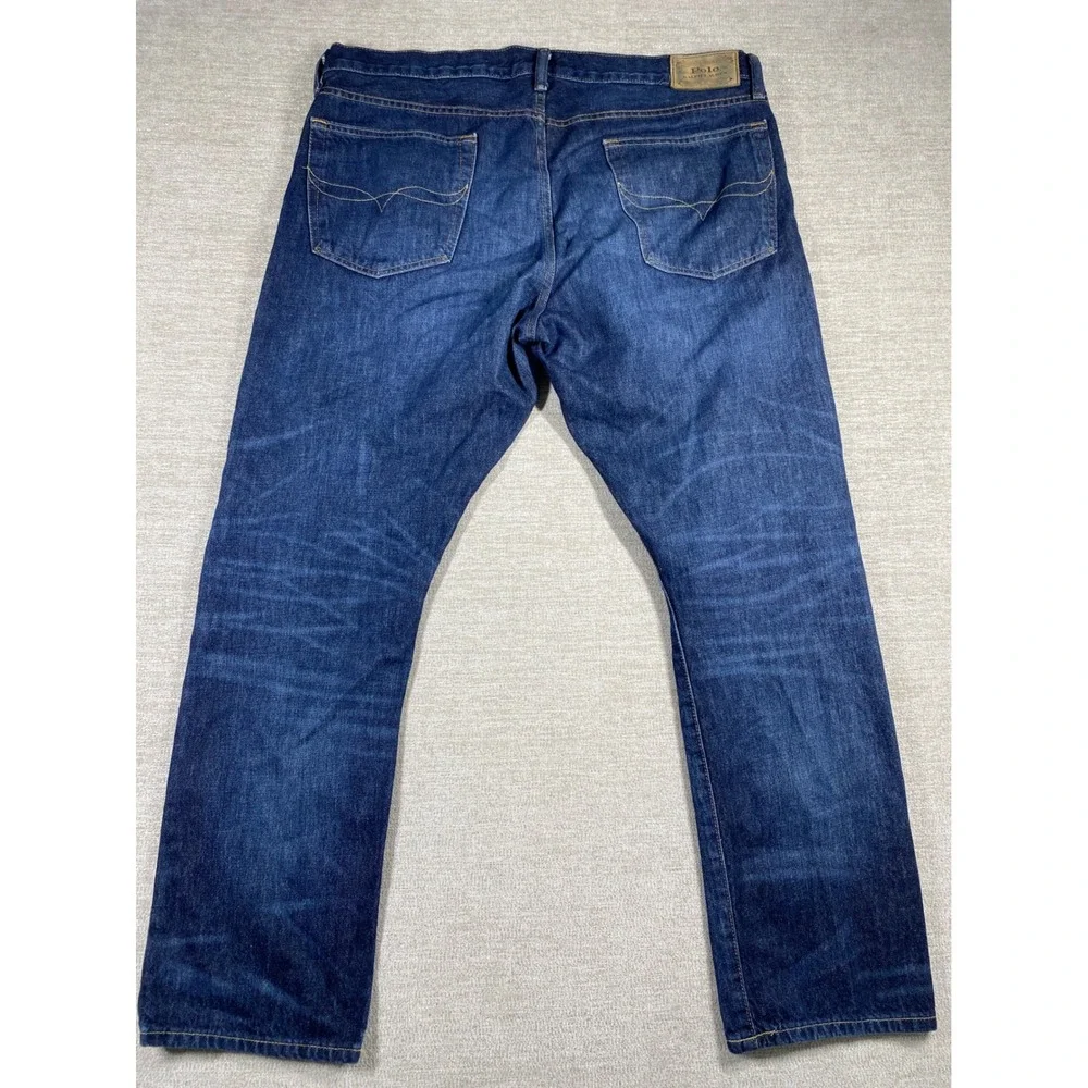 Polo Ralph Lauren Varick Slim Straight Jeans Mens 36x30 Blue Denim 5-Pocket